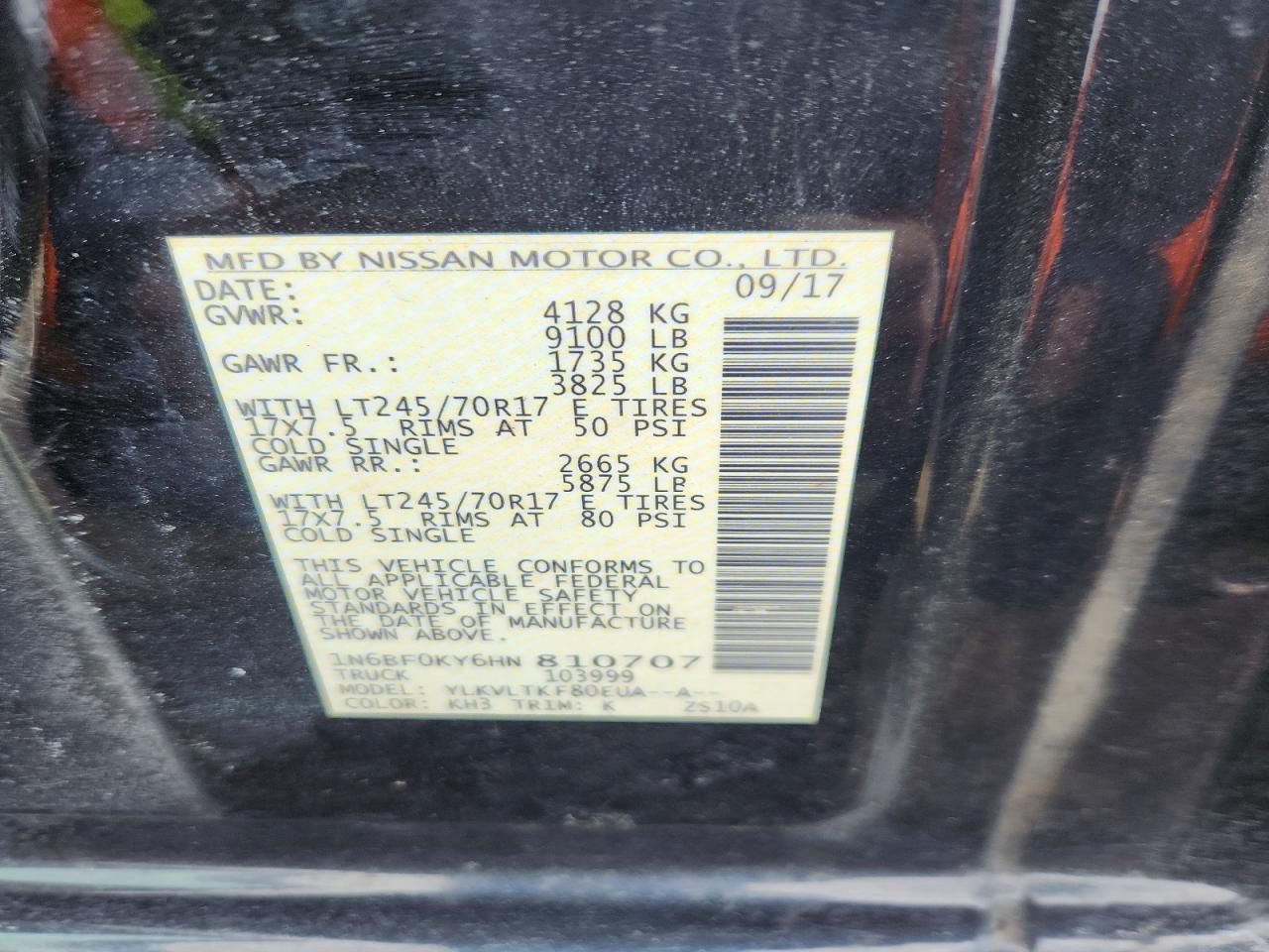 2017 Nissan Nv 1500 s