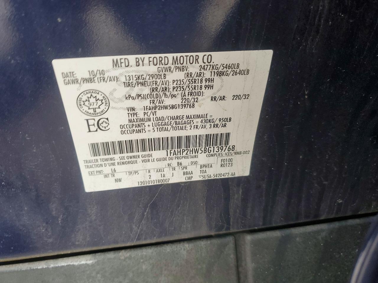 2011 Ford Taurus sel