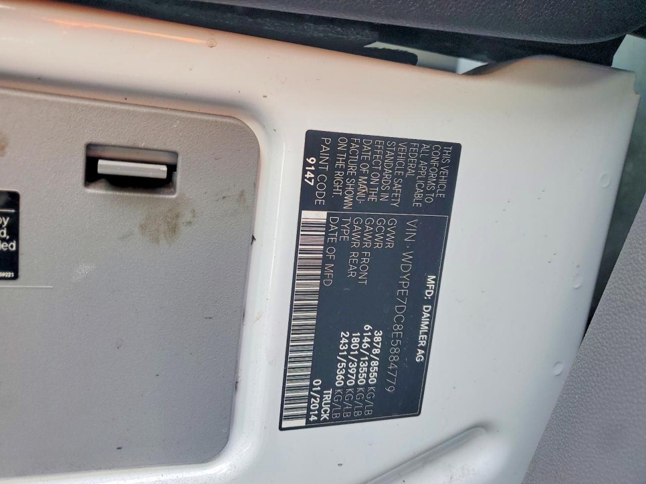 2014 Freightliner Sprinter 2500 Utility / Servicevan