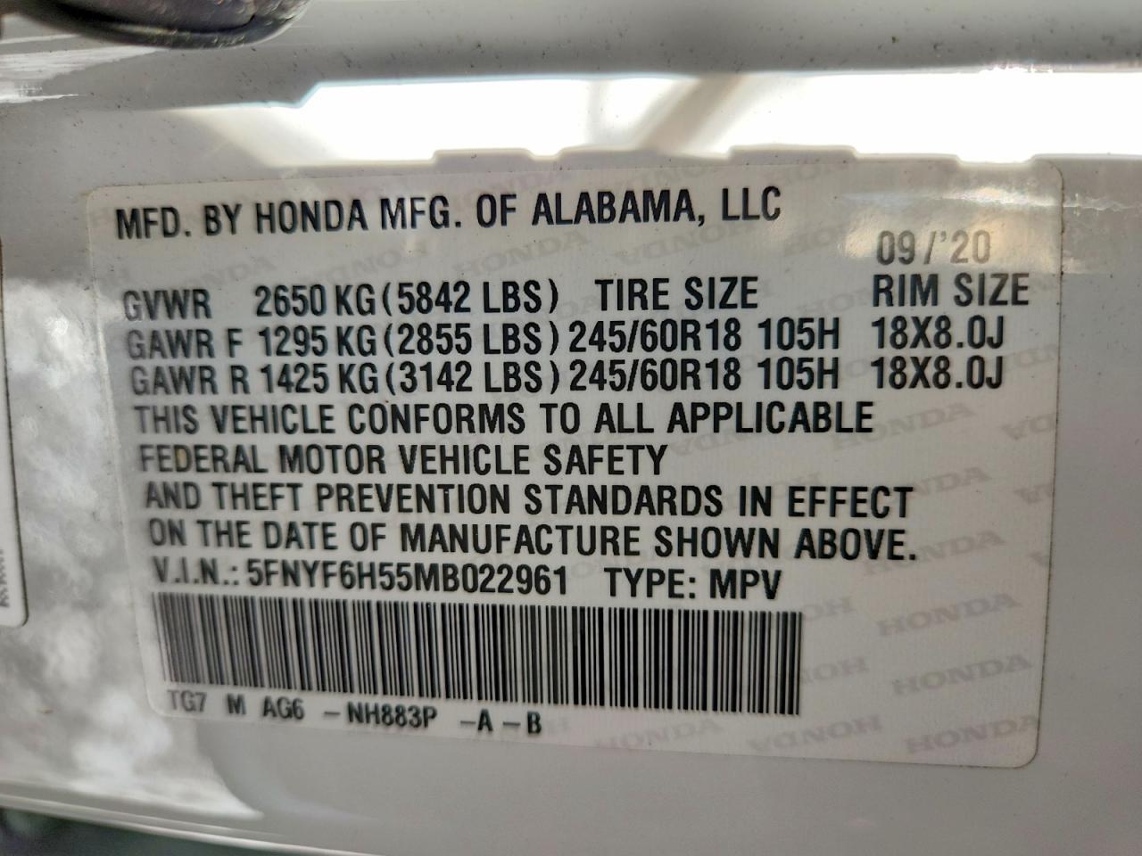 2021 Honda Pilot exl