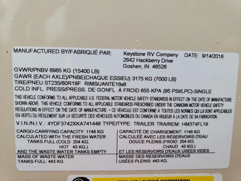 2019 Keystone Montana High Country Camper