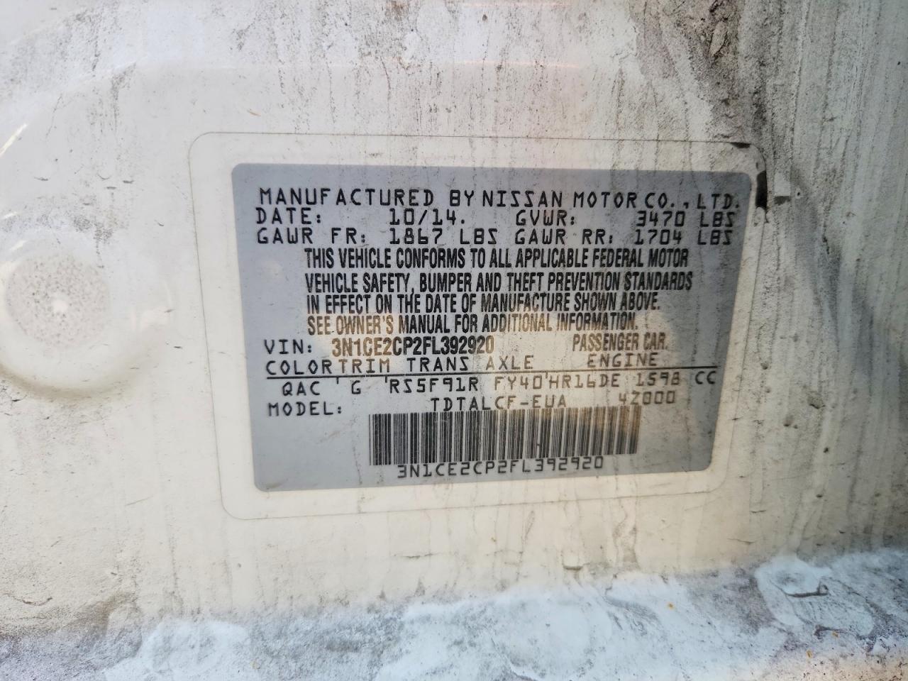 2015 Nissan Versa Note s