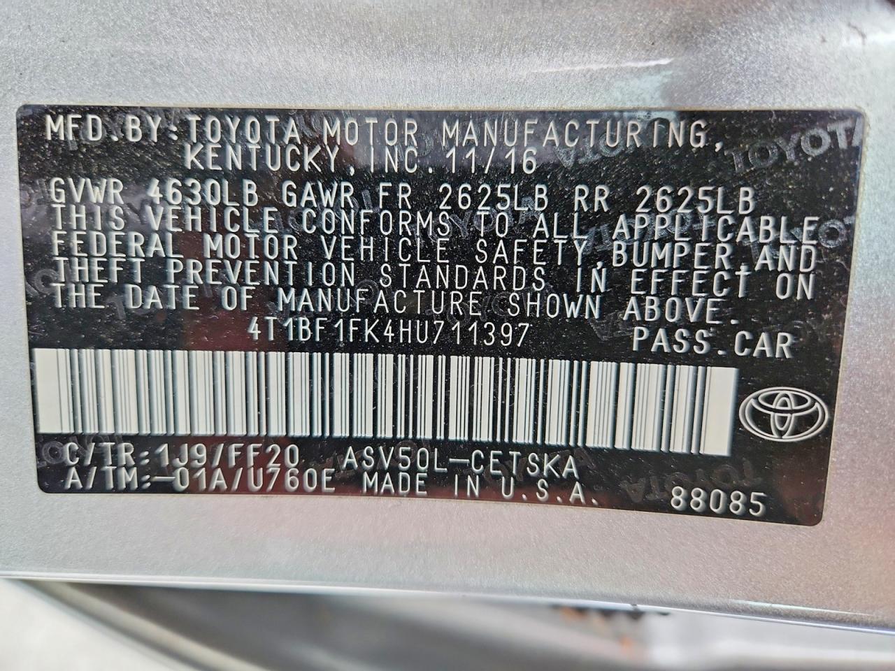 2017 Toyota Camry le