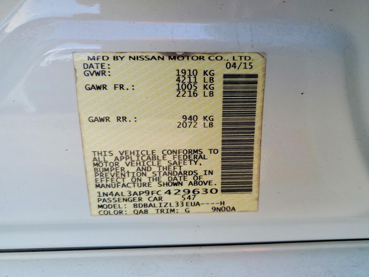 2015 Nissan Altima 2.5