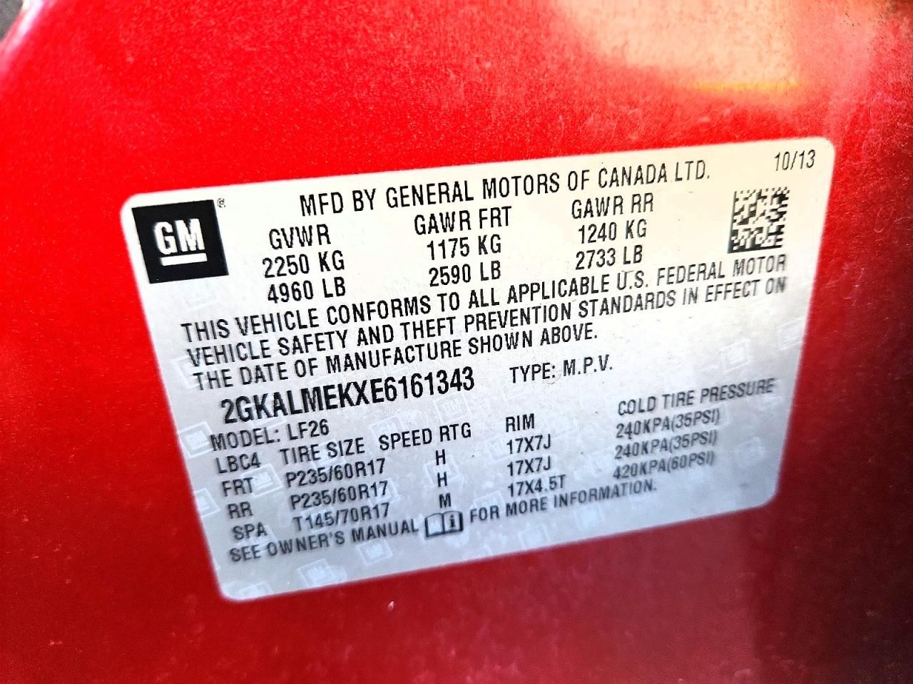 2014 GMC Terrain sle