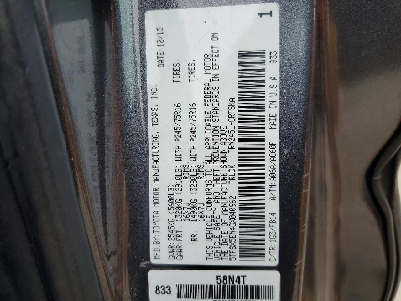 2016 Toyota Tacoma Access cab