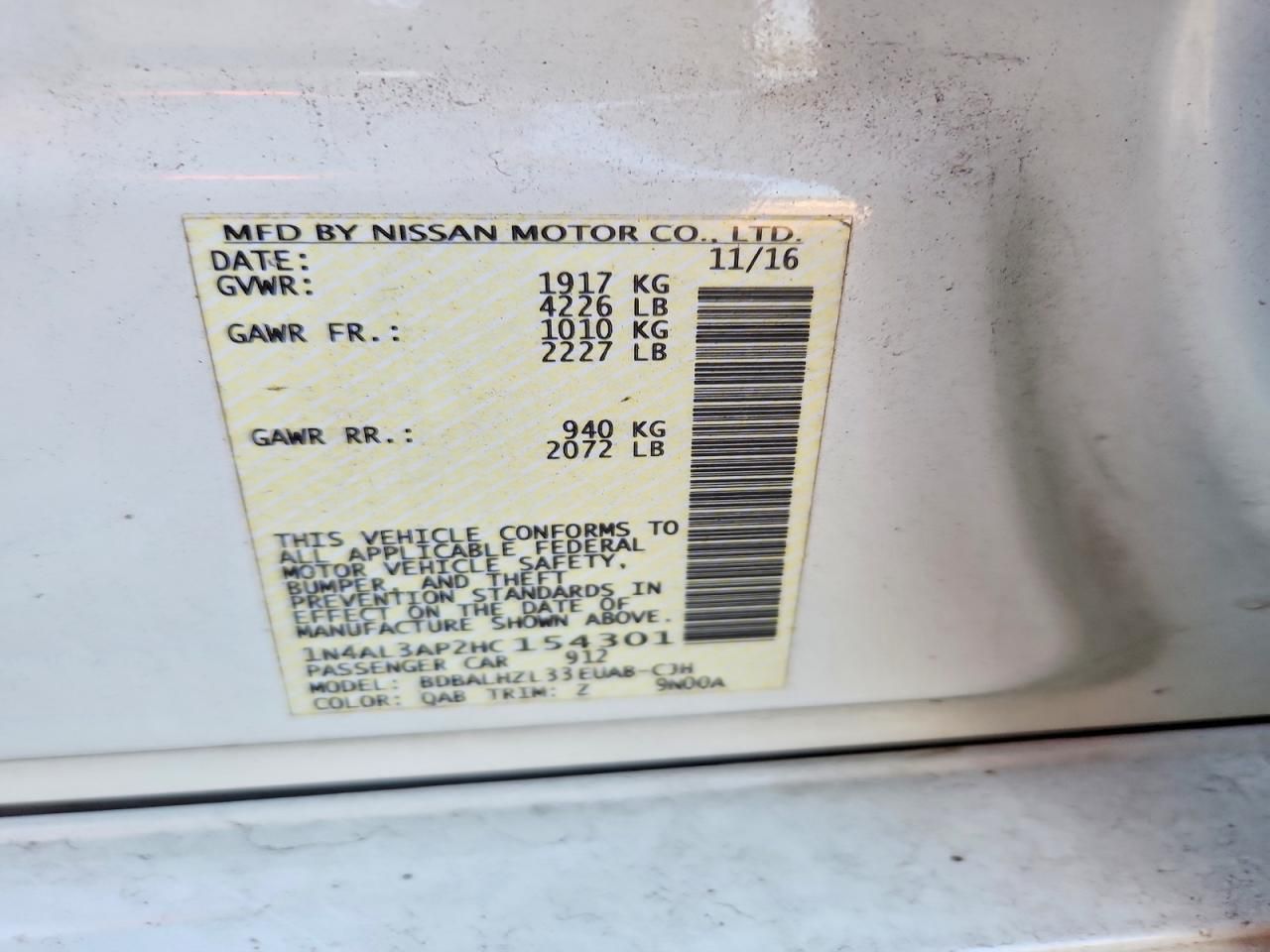 2017 Nissan Altima 2.5