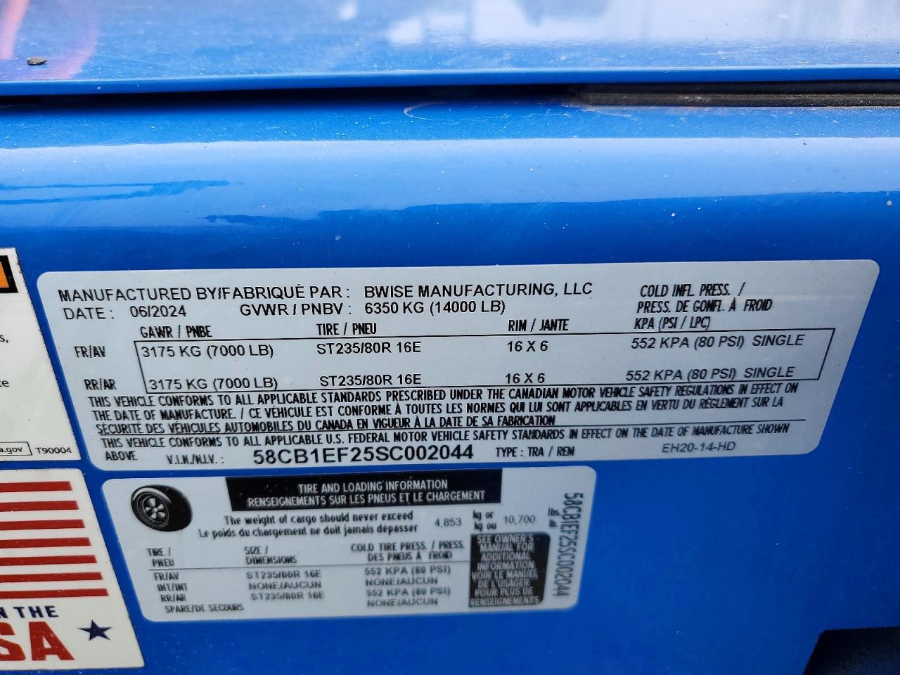 2025 B-Wise EH20-14-HD Equipment Trailer