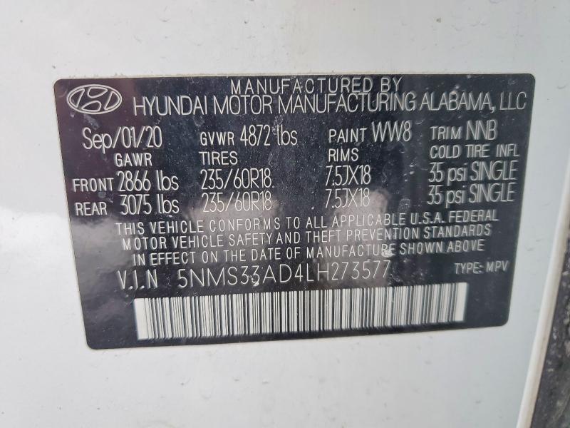 2020 Hyundai Santa fe sel