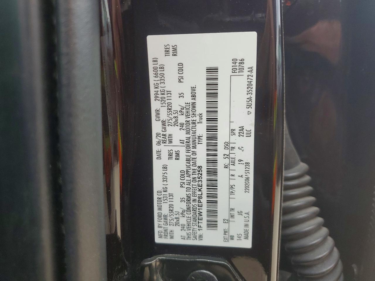 2020 Ford F150 Supercrew