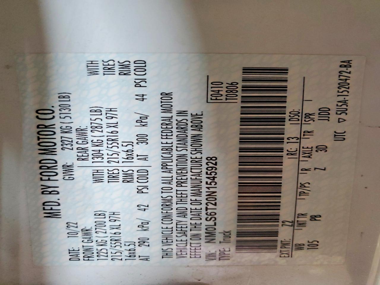 2022 Ford Transit Connect Delivery Van