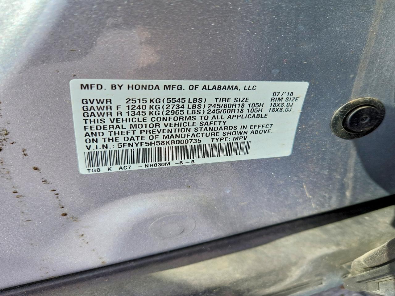 2019 Honda Pilot exl