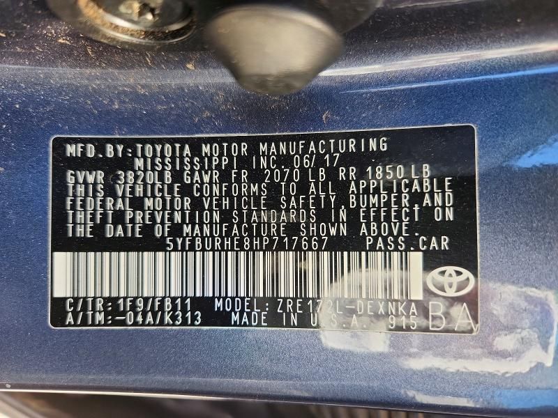 2017 Toyota Corolla le