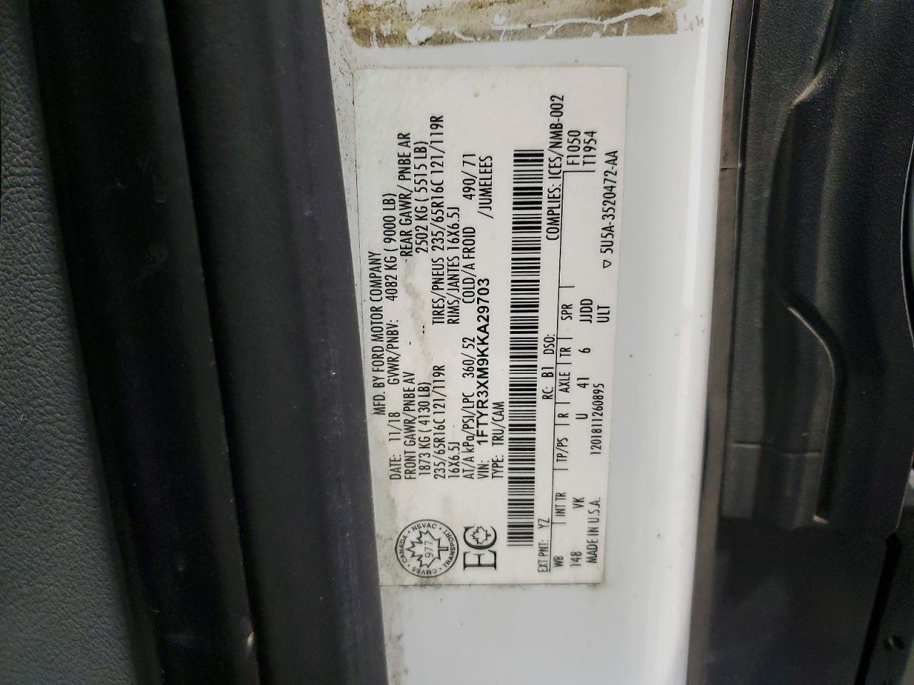 2019 Ford Transit 250 Delivery Van