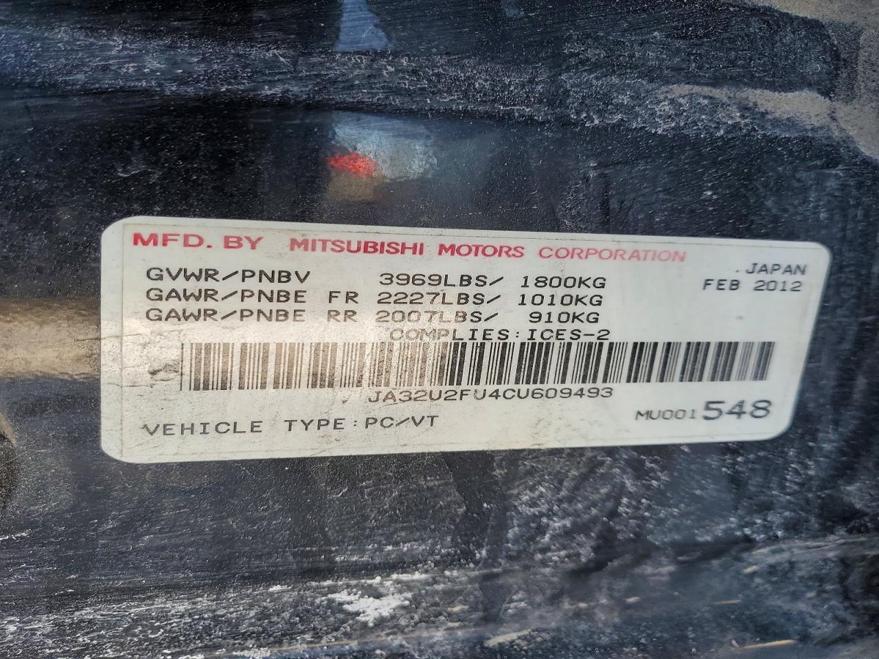 2012 Mitsubishi Lancer Es/es Sport