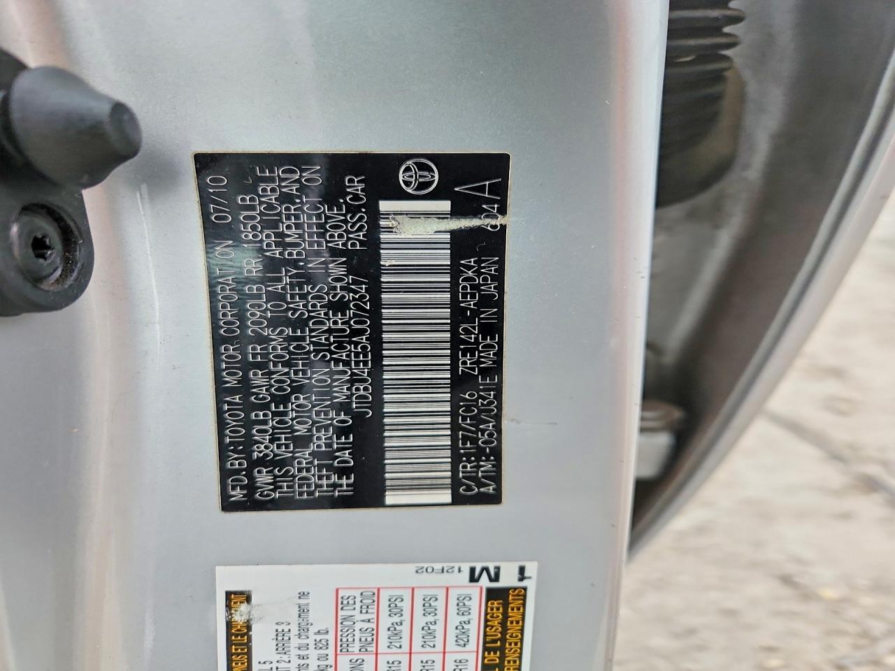 2010 Toyota Corolla Base