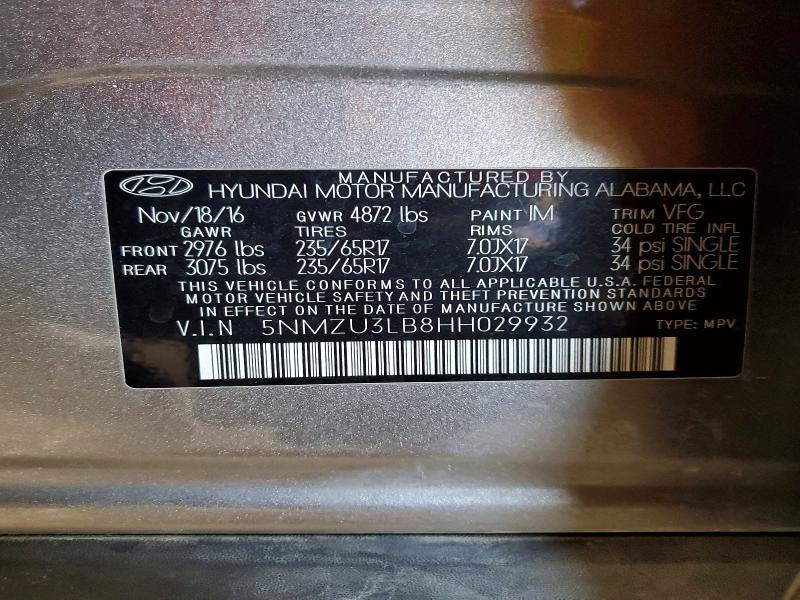 2017 Hyundai Santa fe Sport 2.4l