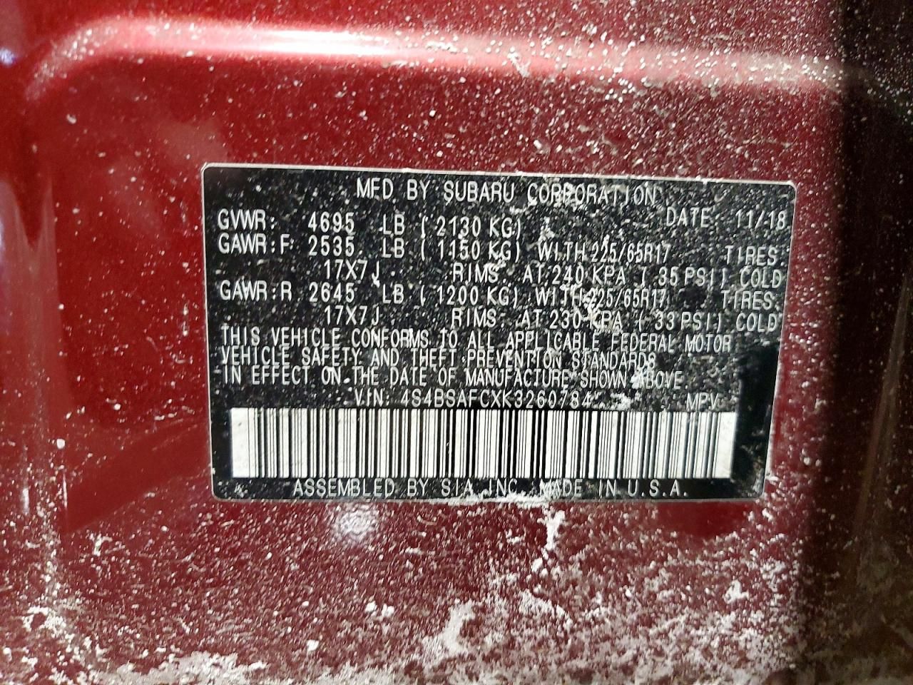 2019 Subaru Outback 2.5i Premium