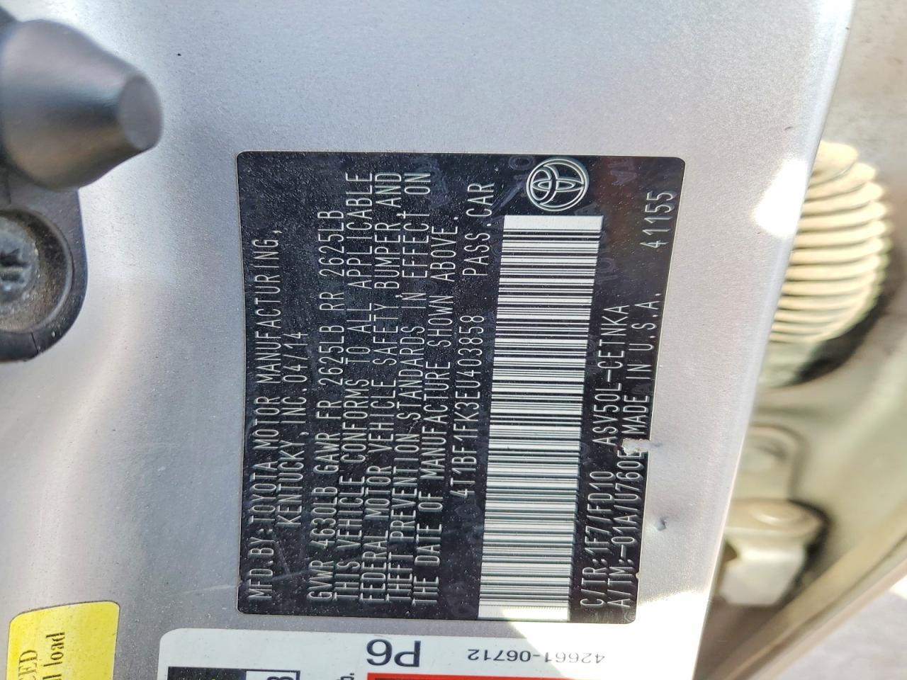 2014 Toyota Camry le