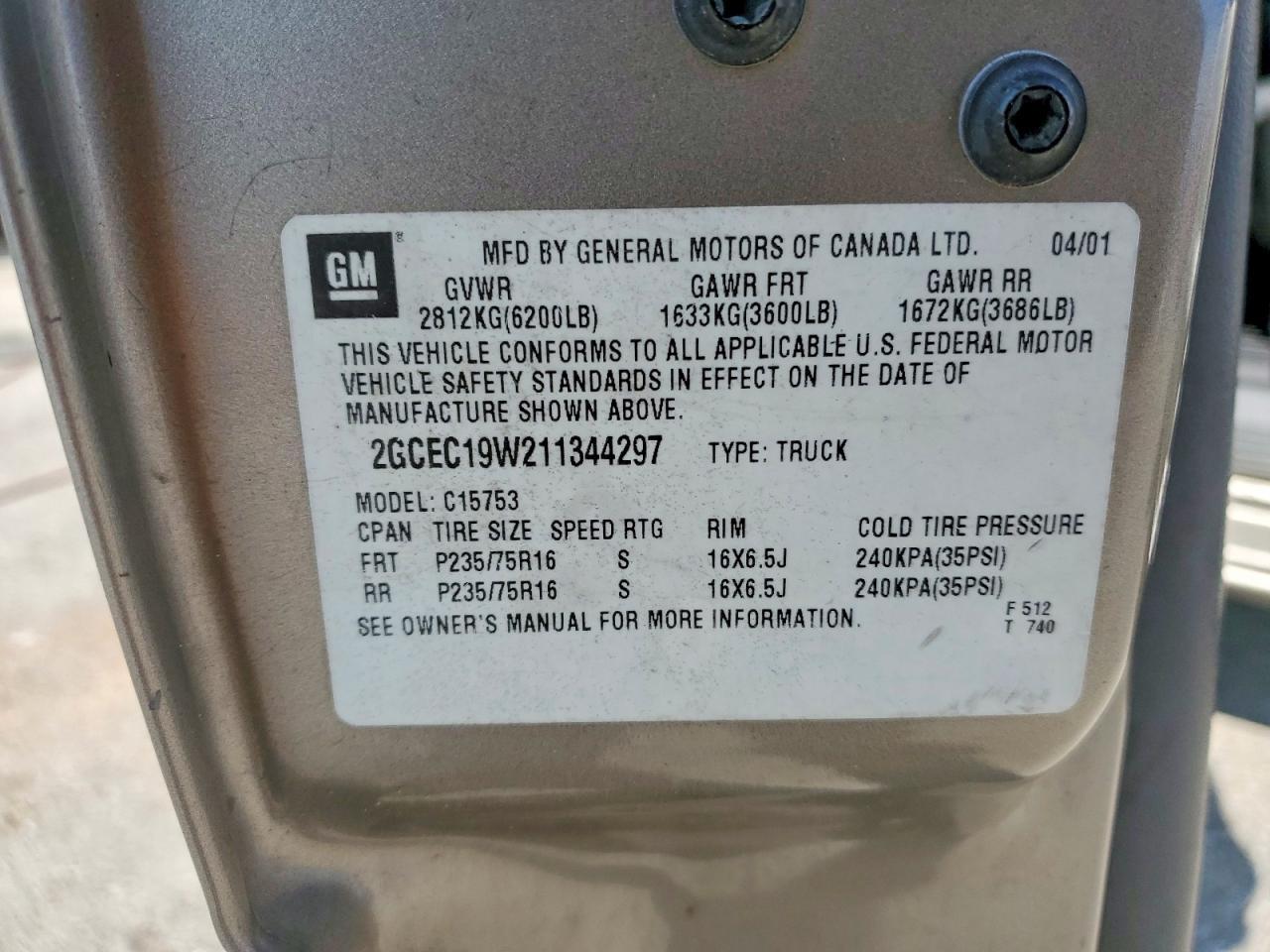 2001 Chevrolet Silverado C1500