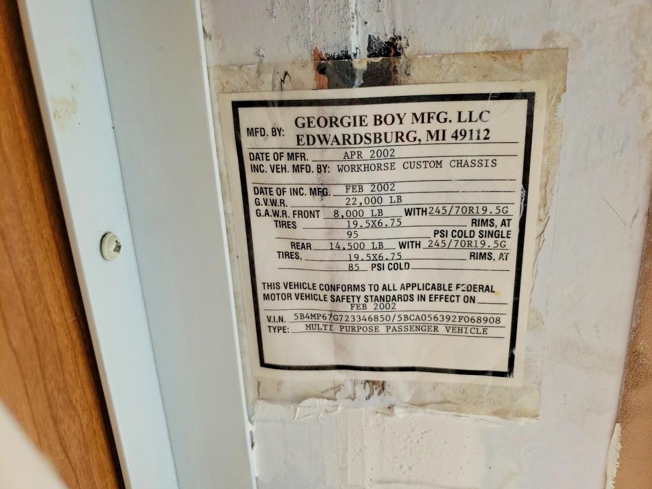 2002 Workhorse Custom Chassis 2002 Workhorse W22 RV