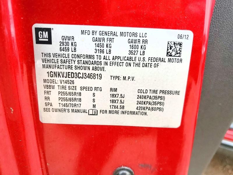 2012 Chevrolet Traverse lt