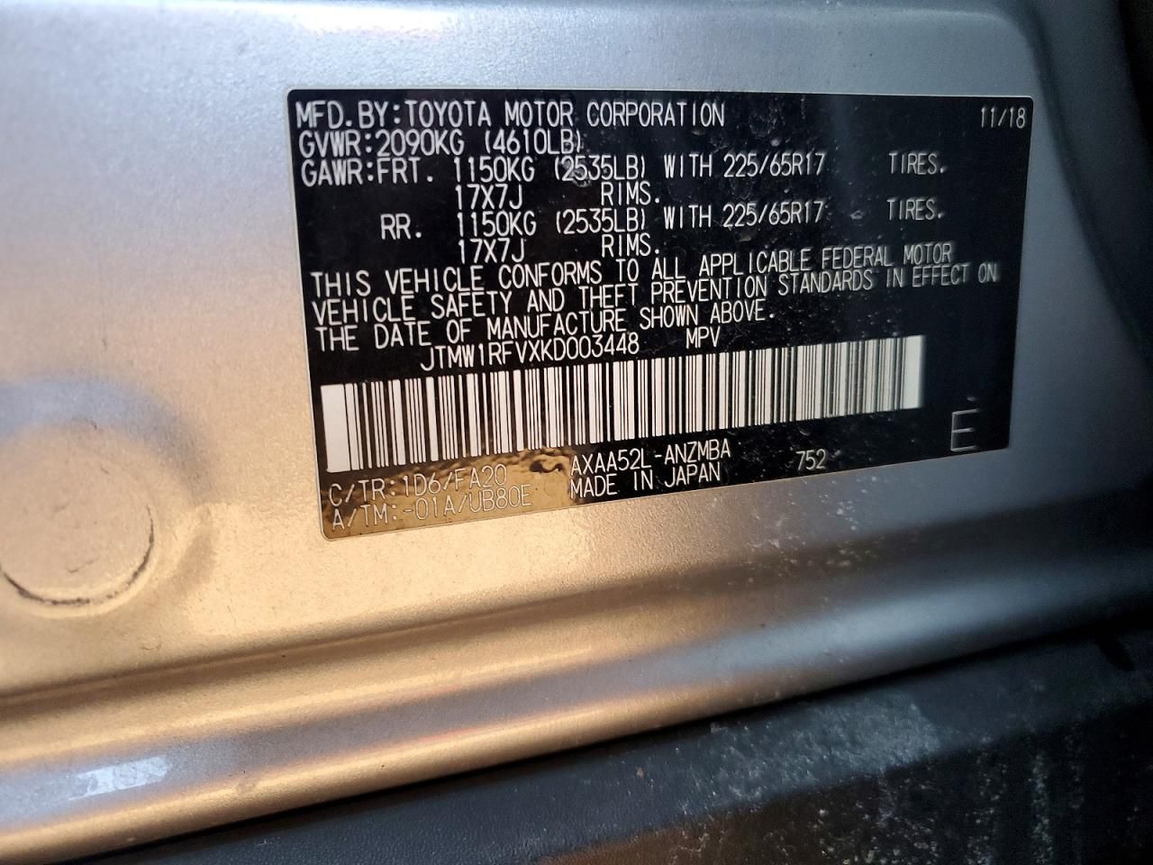 2019 Toyota Rav4 xle