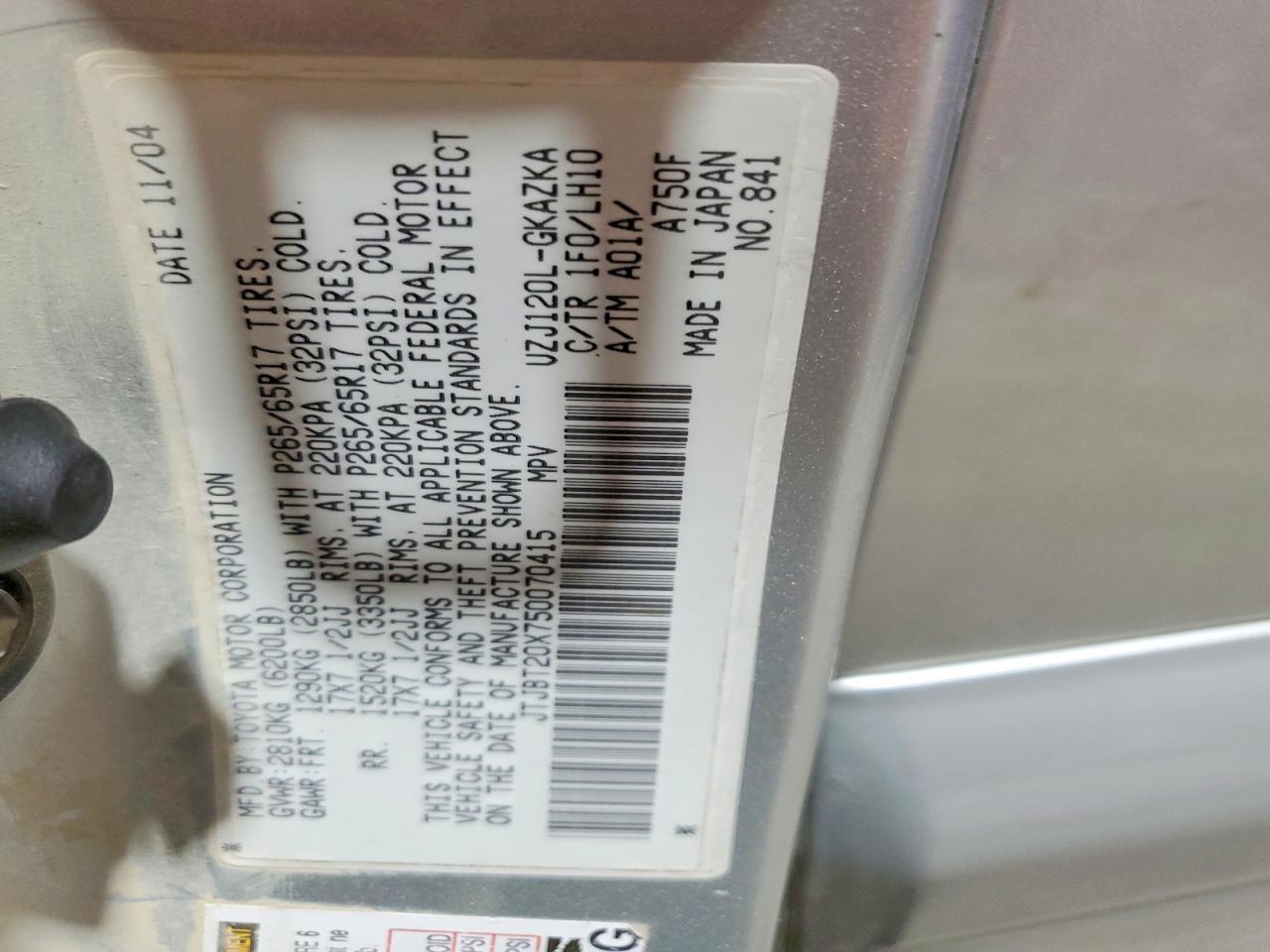 2005 Lexus Gx 470 Base