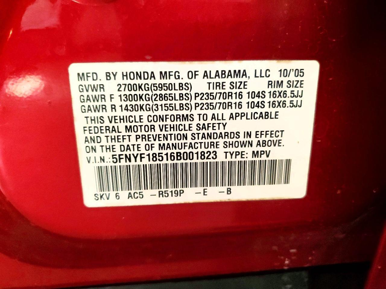 2006 Honda Pilot ex
