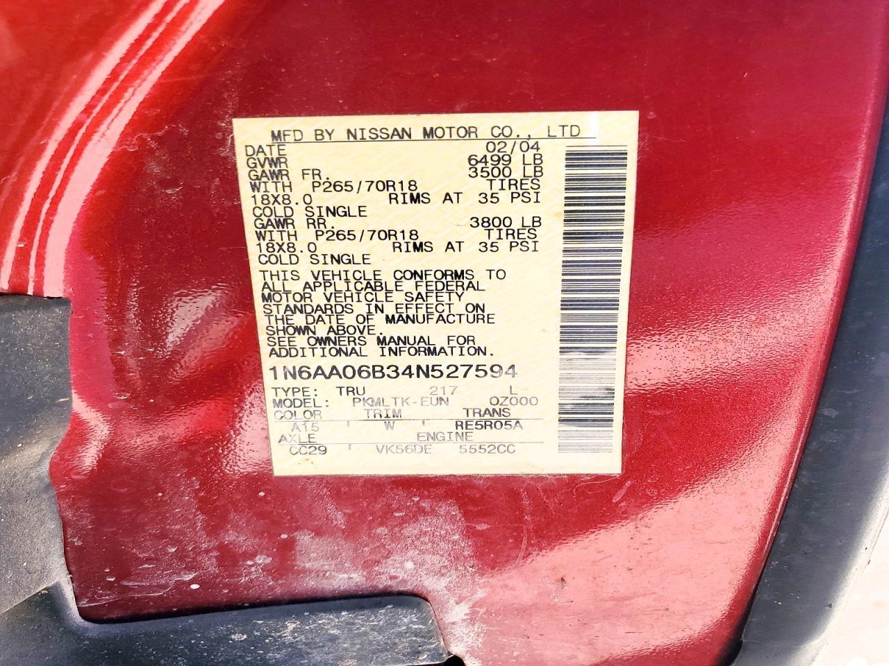 2004 Nissan Titan XE