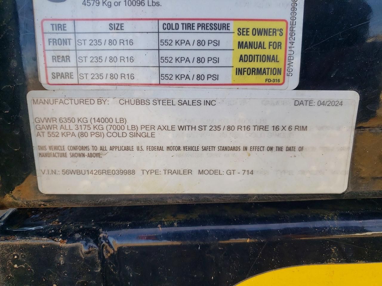 2024 Griffin GT-714 Dump Trailer