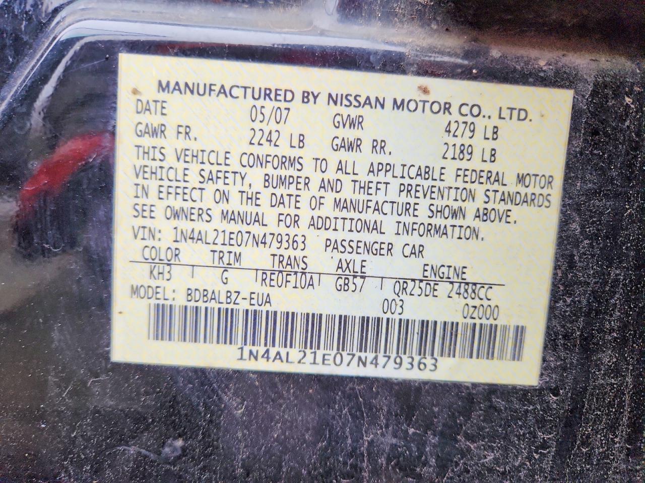 2007 Nissan Altima 2.5