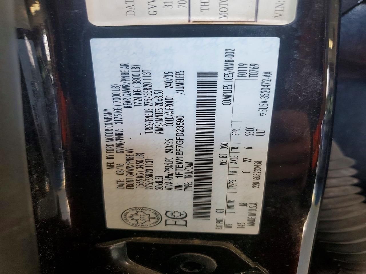 2016 Ford F150 Supercrew