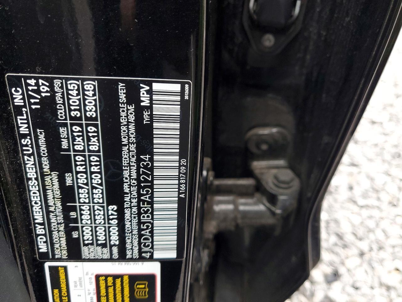 2015 Mercedes-Benz Ml 350