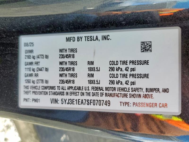 2025 Tesla Model 3