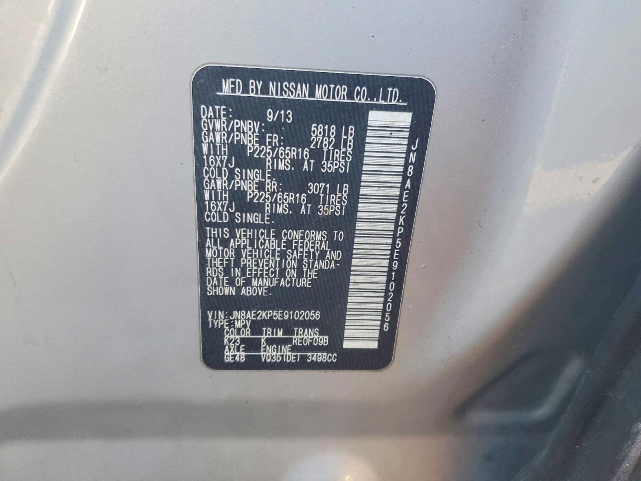 2014 Nissan Quest 3.5 sv