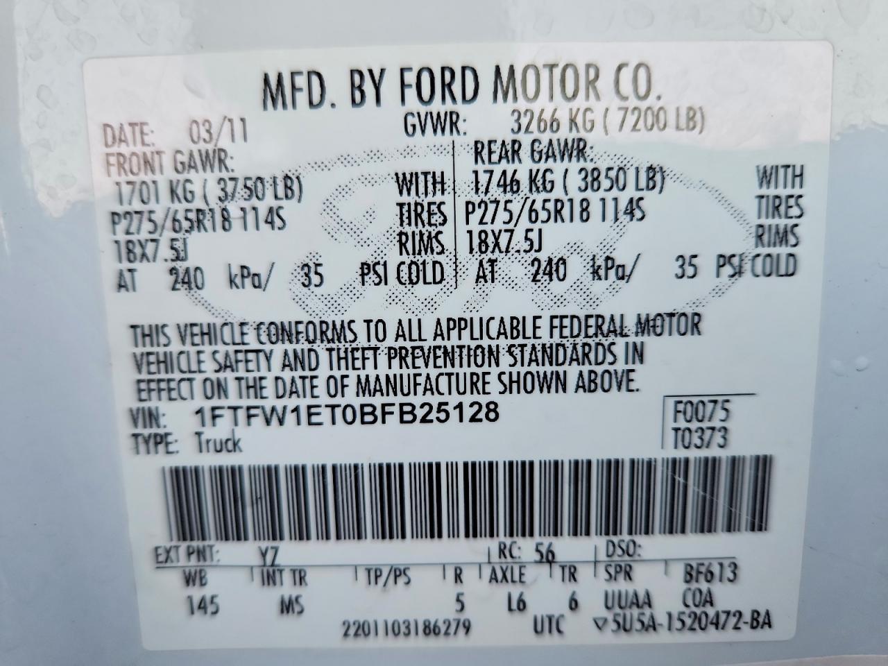 2011 Ford F150 Supercrew