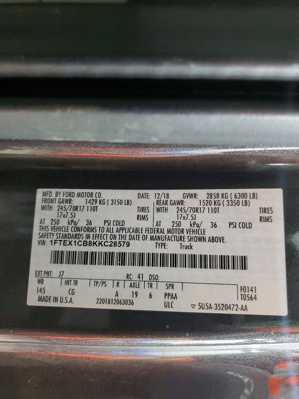 2019 Ford F150 Super cab