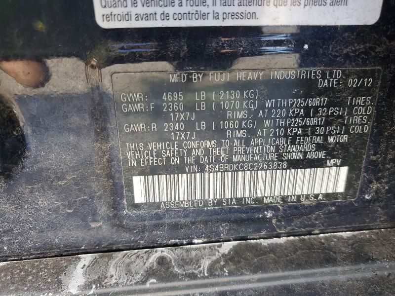 2012 Subaru Outback 3.6r Limited