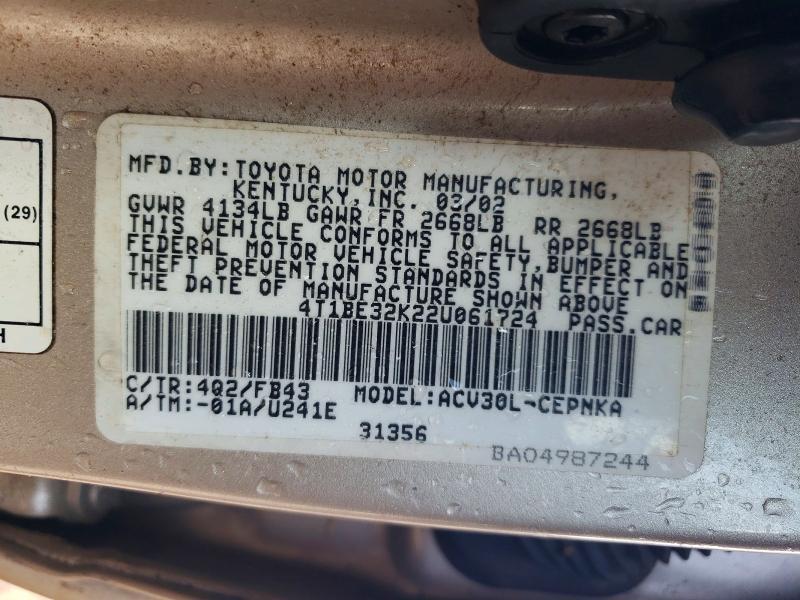 2002 Toyota Camry le