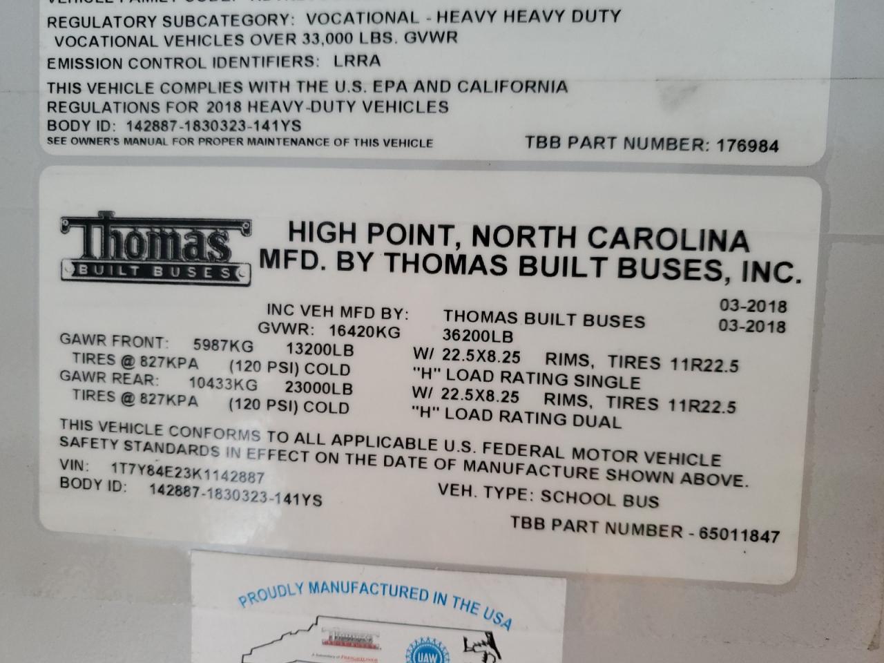 2019 Thomas School Bus