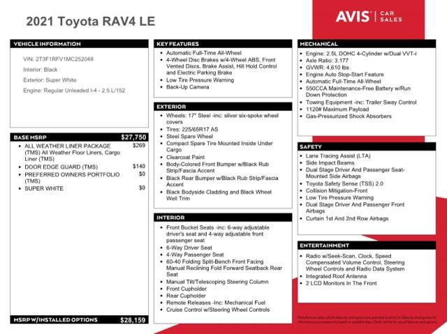 2021 Toyota Rav4 LE