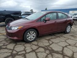 Honda salvage cars for sale: 2012 Honda Civic LX