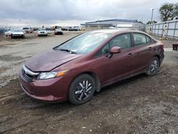 Honda Civic salvage cars for sale: 2012 Honda Civic LX