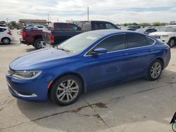 Salvage cars for sale from Copart Grand Prairie, TX: 2015 Chrysler 200 Limited