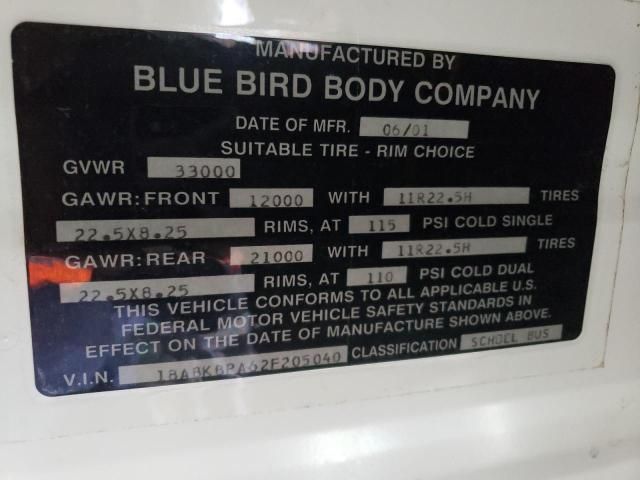 2002 Blue Bird School Bus / Transit Bus