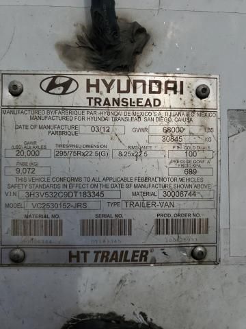 2013 Hyundai Translead DRY Van Trailer