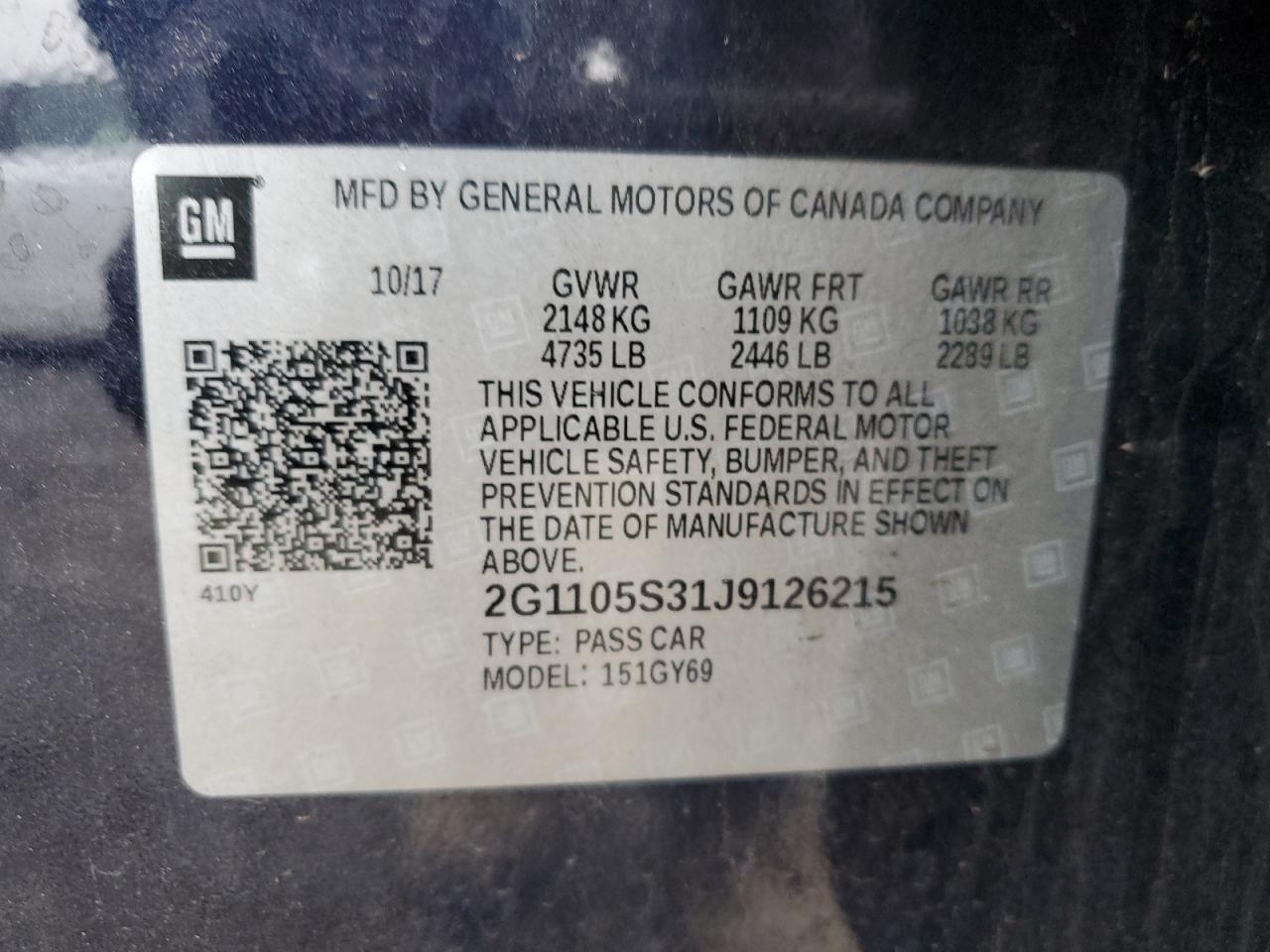 2018 Chevrolet Impala lt