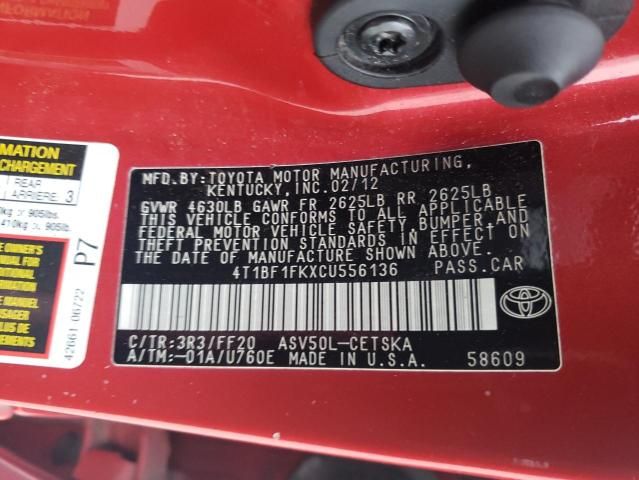 2012 Toyota Camry Base