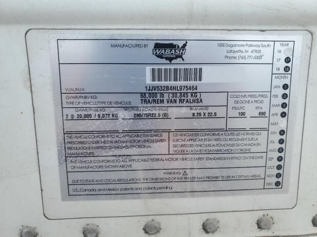 2017 Wabash Refrigerated Van Trailer